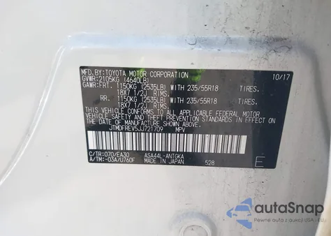 2018 Toyota Rav4 Limited из США, поврежденный, VIN JTMDFREV5JJ721709